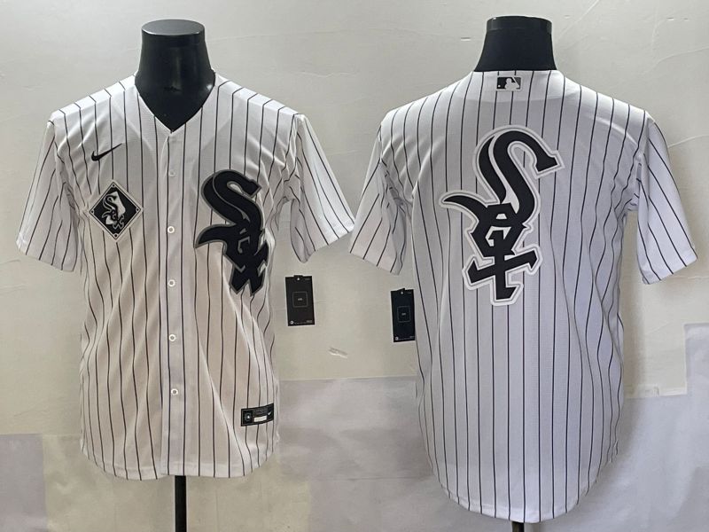 Men 2025 Chicago White Sox Blank White Stripe Game Nike MLB Jersey style 16